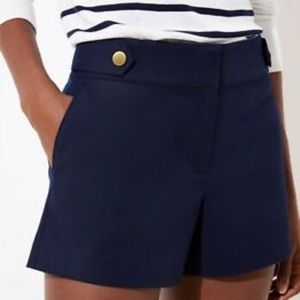 NWT LOFT RIVIERA GOLD BUTTON WAIST TAB SHORTS